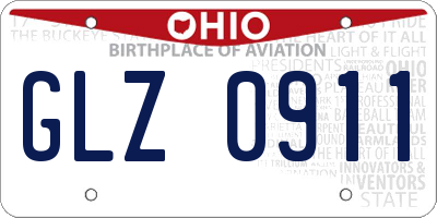 OH license plate GLZ0911