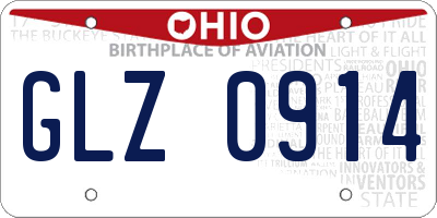 OH license plate GLZ0914