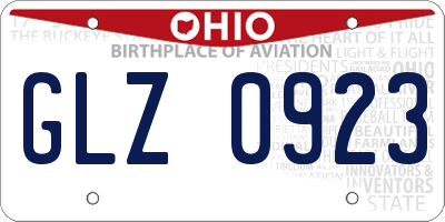 OH license plate GLZ0923