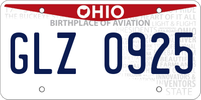 OH license plate GLZ0925