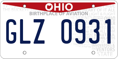 OH license plate GLZ0931