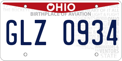 OH license plate GLZ0934