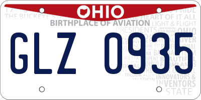 OH license plate GLZ0935