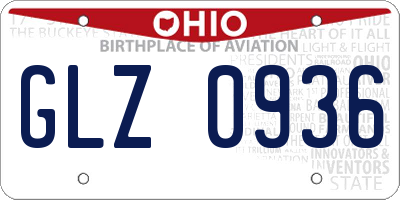 OH license plate GLZ0936