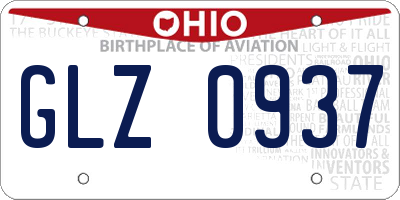 OH license plate GLZ0937