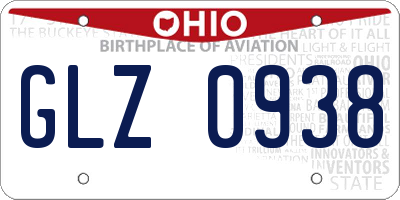 OH license plate GLZ0938