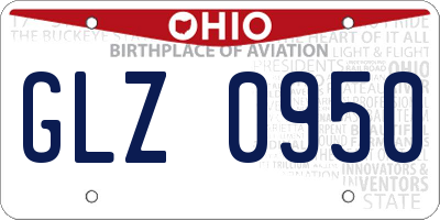 OH license plate GLZ0950