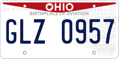 OH license plate GLZ0957