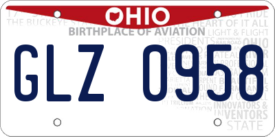 OH license plate GLZ0958
