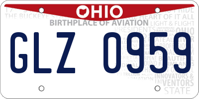 OH license plate GLZ0959