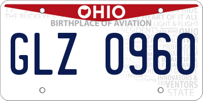 OH license plate GLZ0960