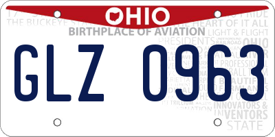 OH license plate GLZ0963