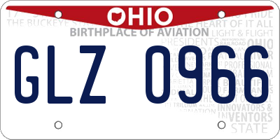 OH license plate GLZ0966