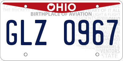 OH license plate GLZ0967