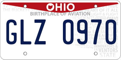 OH license plate GLZ0970