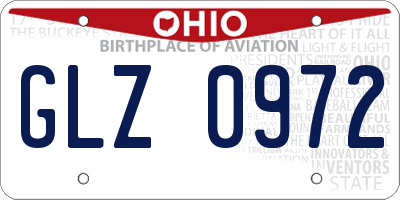 OH license plate GLZ0972