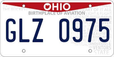 OH license plate GLZ0975