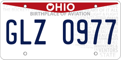 OH license plate GLZ0977