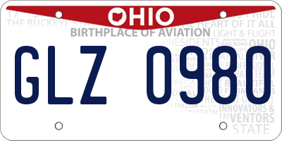 OH license plate GLZ0980