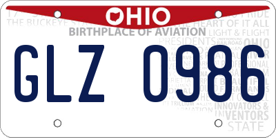 OH license plate GLZ0986