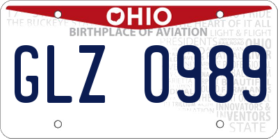 OH license plate GLZ0989