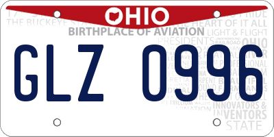 OH license plate GLZ0996