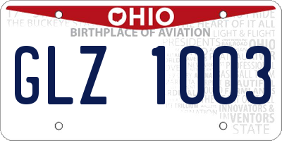 OH license plate GLZ1003