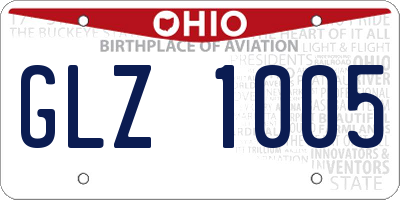 OH license plate GLZ1005