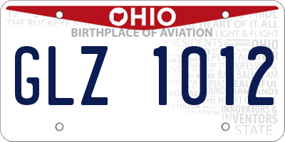 OH license plate GLZ1012