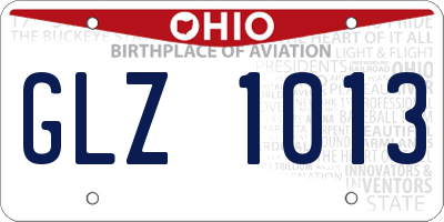 OH license plate GLZ1013