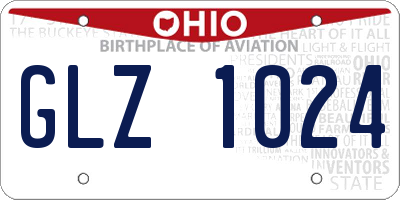 OH license plate GLZ1024