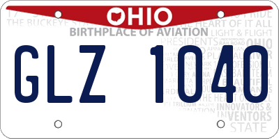 OH license plate GLZ1040