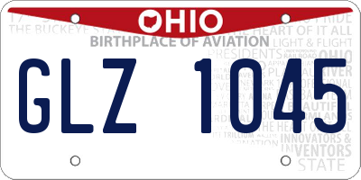 OH license plate GLZ1045