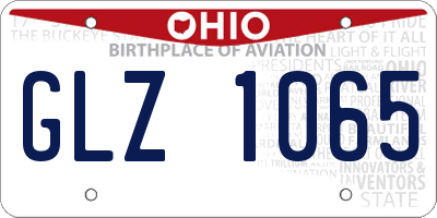 OH license plate GLZ1065