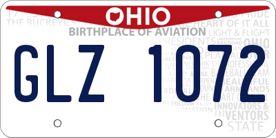 OH license plate GLZ1072