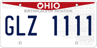 OH license plate GLZ1111