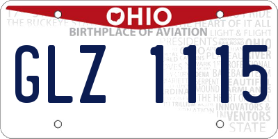 OH license plate GLZ1115