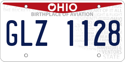 OH license plate GLZ1128