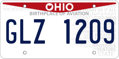 OH license plate GLZ1209
