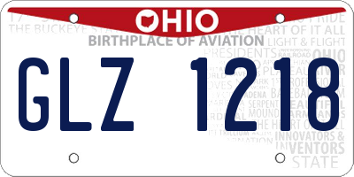 OH license plate GLZ1218