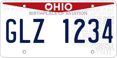 OH license plate GLZ1234