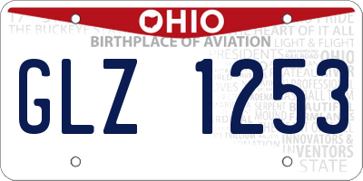 OH license plate GLZ1253