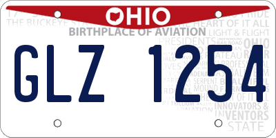 OH license plate GLZ1254