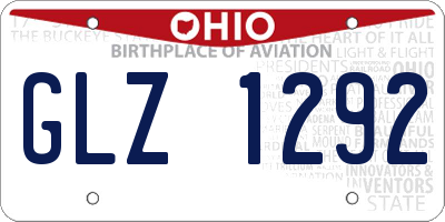 OH license plate GLZ1292