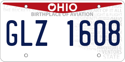 OH license plate GLZ1608