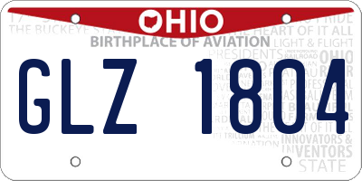 OH license plate GLZ1804