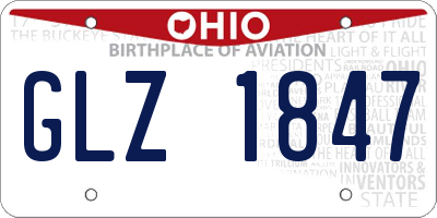 OH license plate GLZ1847
