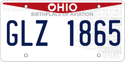 OH license plate GLZ1865