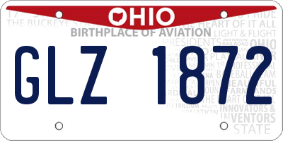 OH license plate GLZ1872