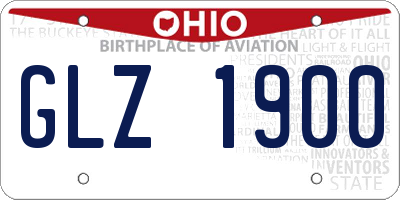 OH license plate GLZ1900